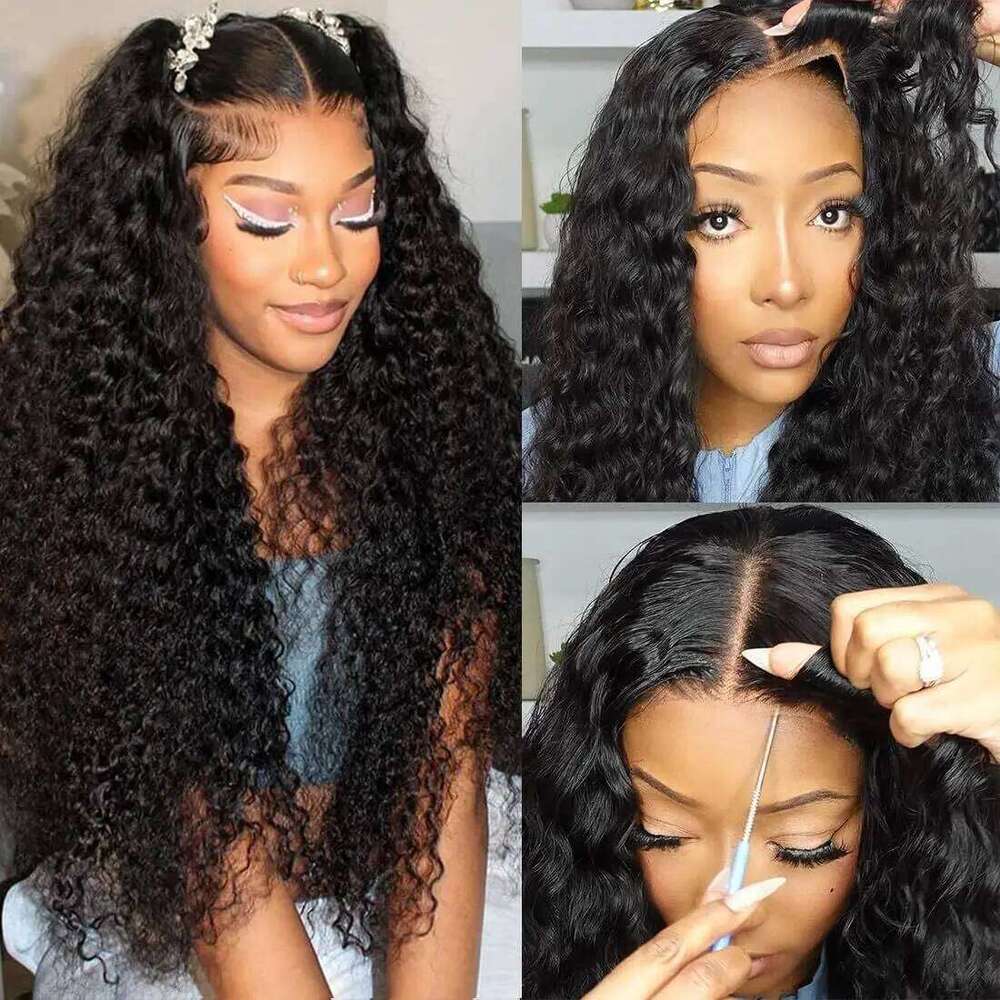 Deep Wave Ready To Pre-Cut Wear And Go Glueless Wigs Lace Front Human Hair Wig For Women