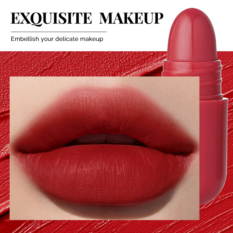 18 pcs per pack Mini Capsule Lipstick Matte Velvet Matte Non-sticky Lip Gloss OPP Pouch Creative Lipstick for Daily Use DH1007