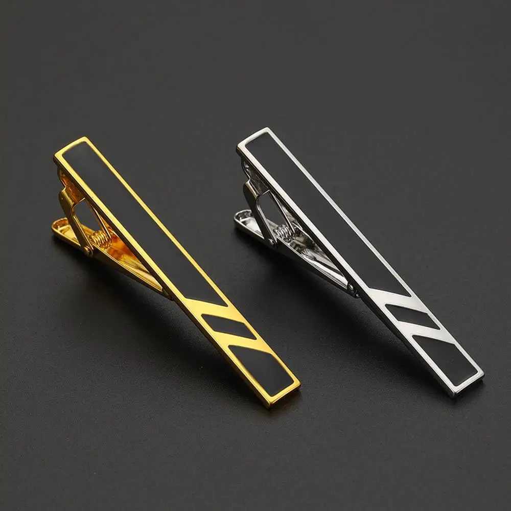 Fashion Clasp Wedding Gift Style Tie Clamp Pin Necktie Simple Clip Golden Jewel Men Metal Tie Clips W250604