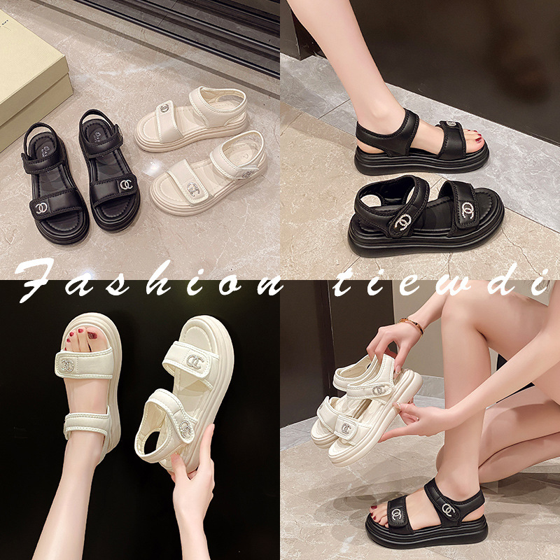 designer Sandals for Women 2025 Summer New water diamond outerwear flat casual Beach vacation sports beach shoes Free shipping