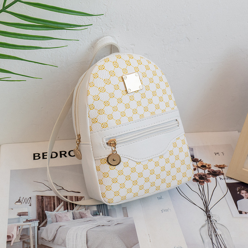 Free Shipping Women's Bag New Style Circle Print Outdoors Iron Plate Color-block Double Shoulder Small Backpack Casual Phone Bag Designer Bag Out