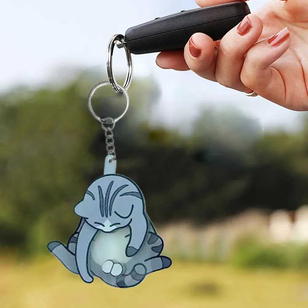 Paly Balls Cat Keychains Cute Funny Acrylic Bag Key Pendant M250604