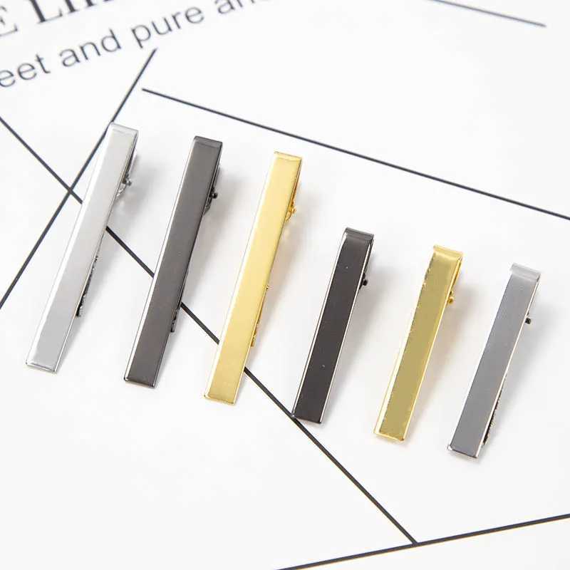 New Tie Clips for Mens Metal Necktie Bar Dress Shirts Tie Pin for Wedding Ceremony Metal Silver Color Tie Clip Mens Accessories W250604