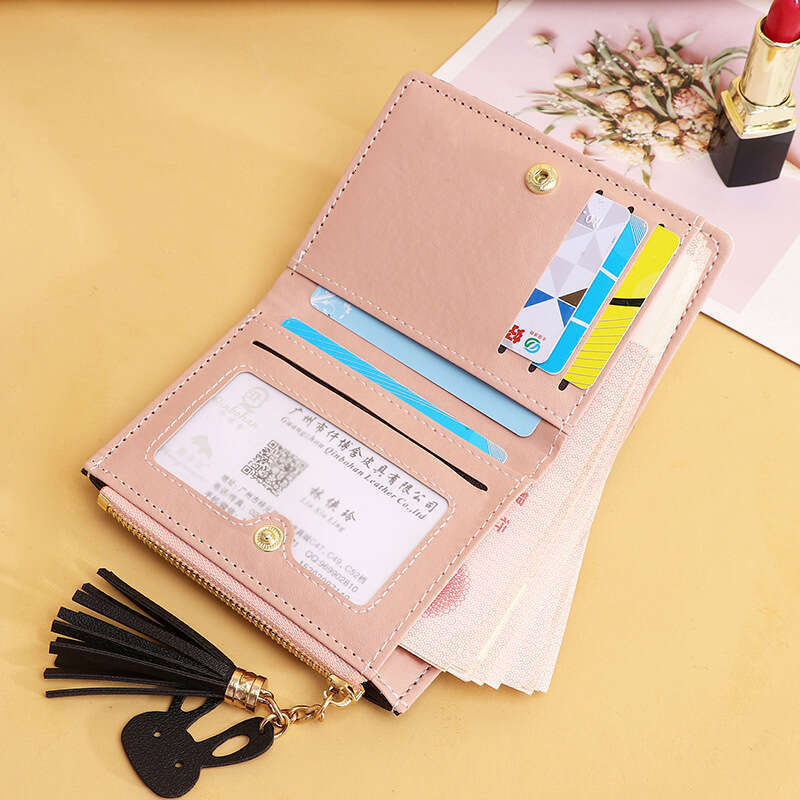 2025 New Women's Short Fashion Zipper Wallet Patchwork Color Student Coin Purse Ladies Card Holder