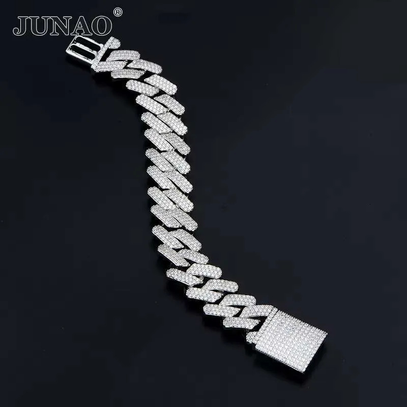 Moissanite Top Quality Iced Out 20mm Vvs Dia Cuban Link Chain Miami Hip Hop 10k Gold / Lab Grown Dias Free door-to-door delivery