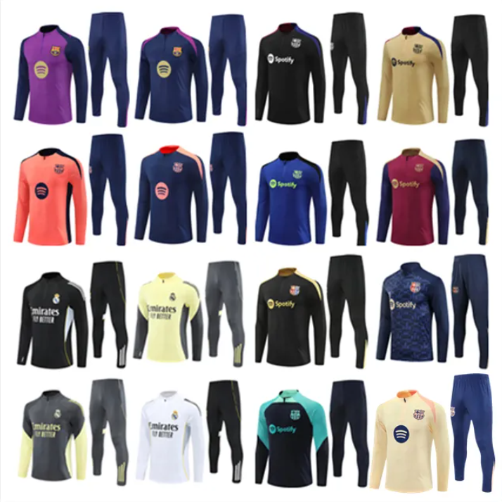 2025 2026 PEDRI barcalona TRACKSUIT Camisetas de Barcelonaes soccer training suit GAVI 24/25/26 Half Zip LEWANDOWSKI men and kids SET barcelone tracksuit outfit