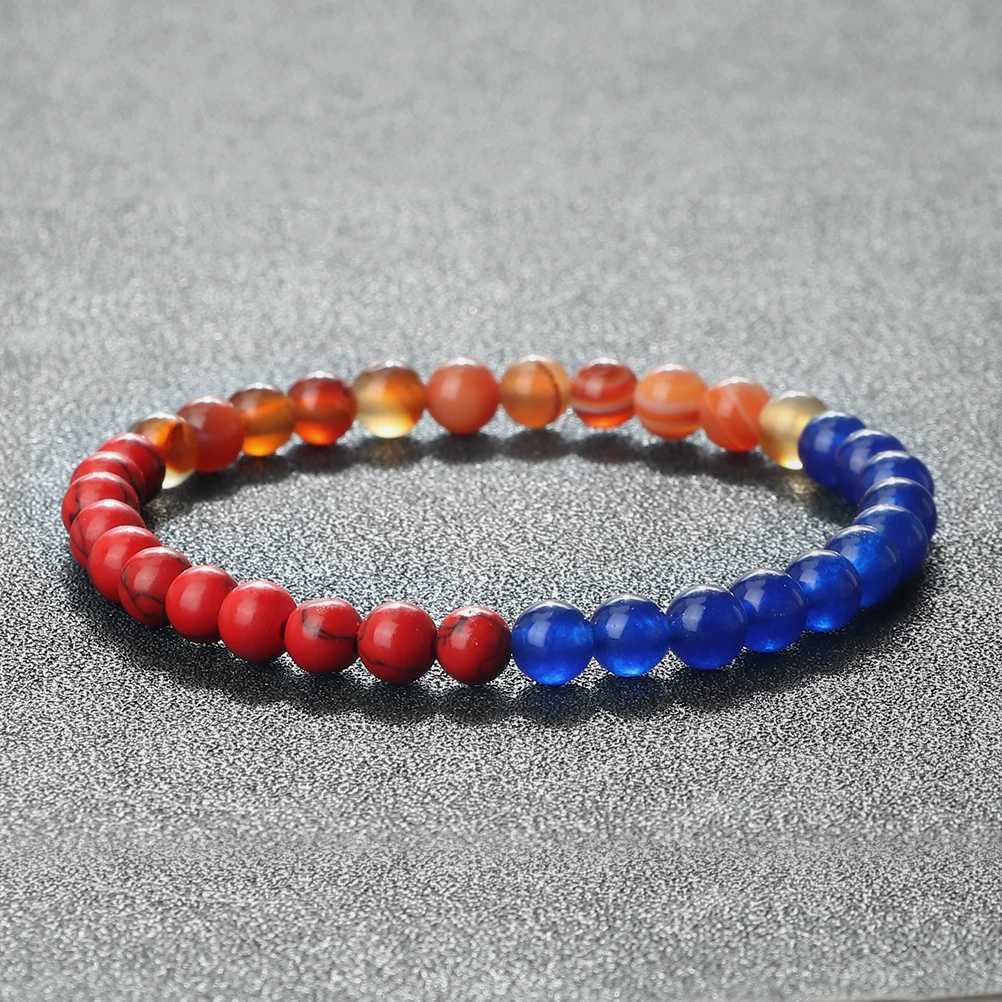 Classic Natural Stone Palestine Flag Bracelet Men Women National Flag Beads Bracelet Christmas Prayer Beads Worship Jewelry Gift M250604