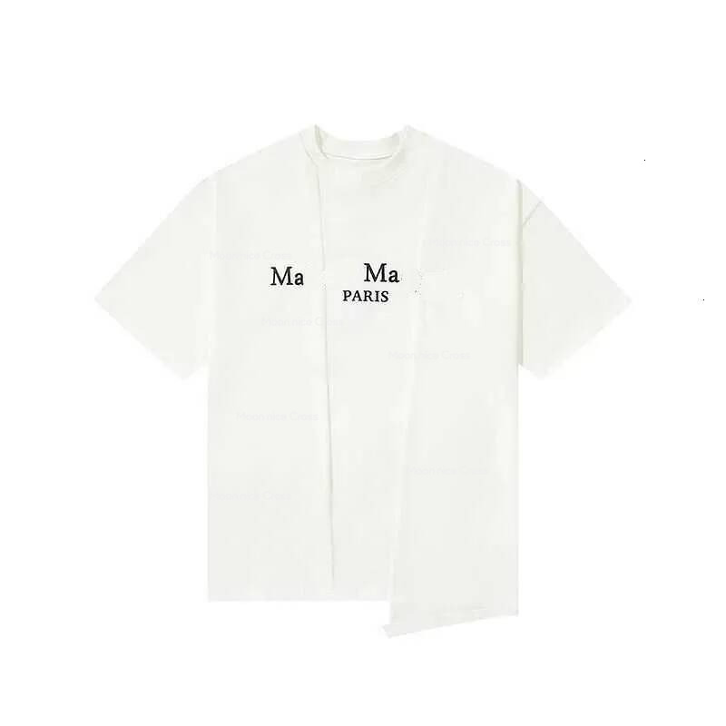 Designer fashion graphic t shirt maisonlies margeilalies shirts mens women oversized t shirt casual Letter printing Splice Letter Loose Short Sleeve 9e4