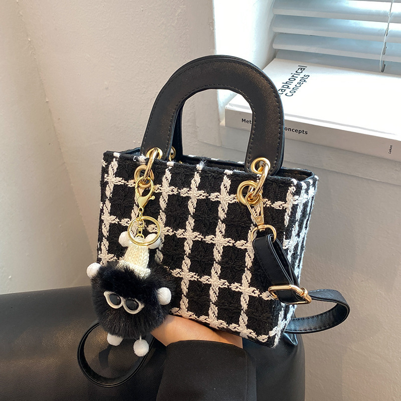 Woolen new women's bag autumn/winter crossbody bag handbag Princess Diana bag designer large capacity shoulder bag handbag