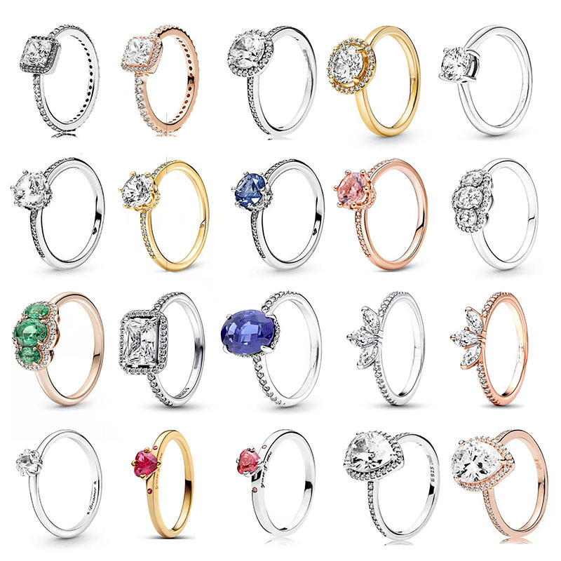 2025 spring summer new love heart designer ring for women girls s925 silver plated blue yellow stone drop crystal retro vintage designer rings jewelry
