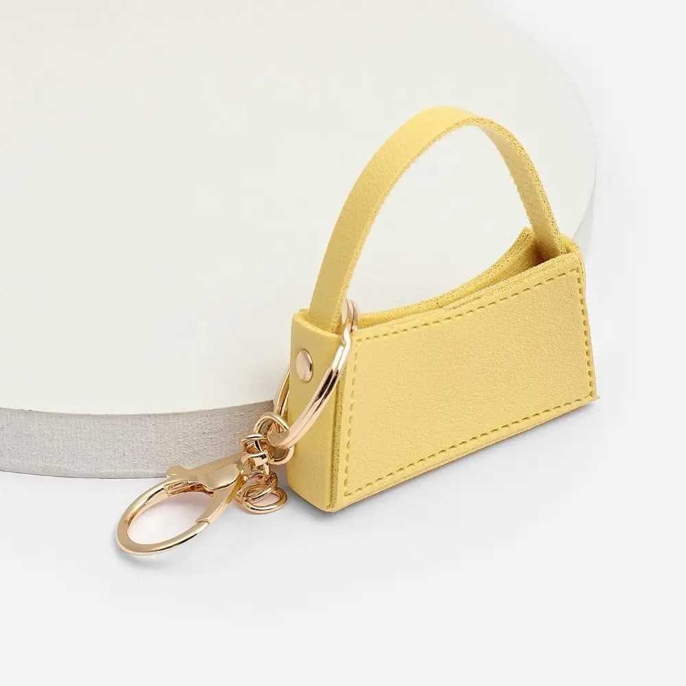 Mini Keychain Cute Small Curved Bag Candy Color Keyring Creative Kawaii Car Decoration M250604