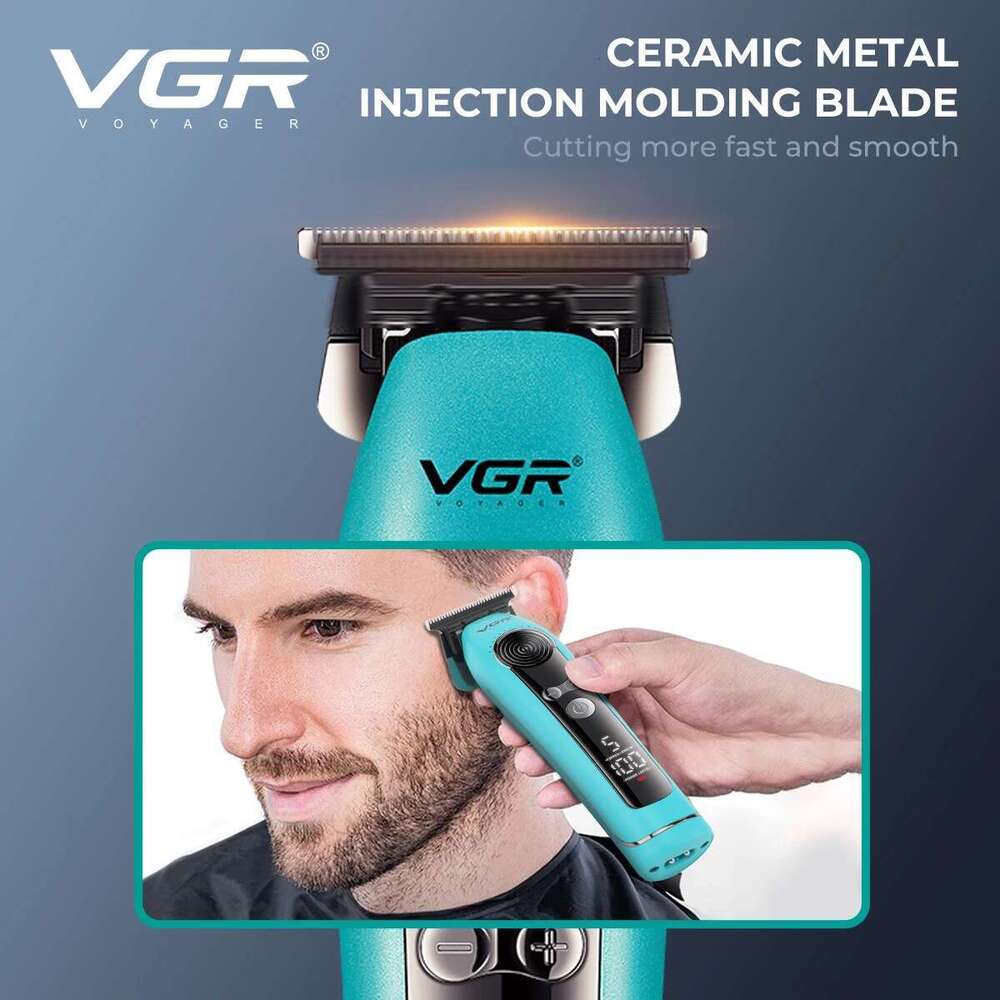 VGR Professional 9000 RPM Barber Clippers Electric Hair Cutting Hine LED Display Trimmer For Man V-299