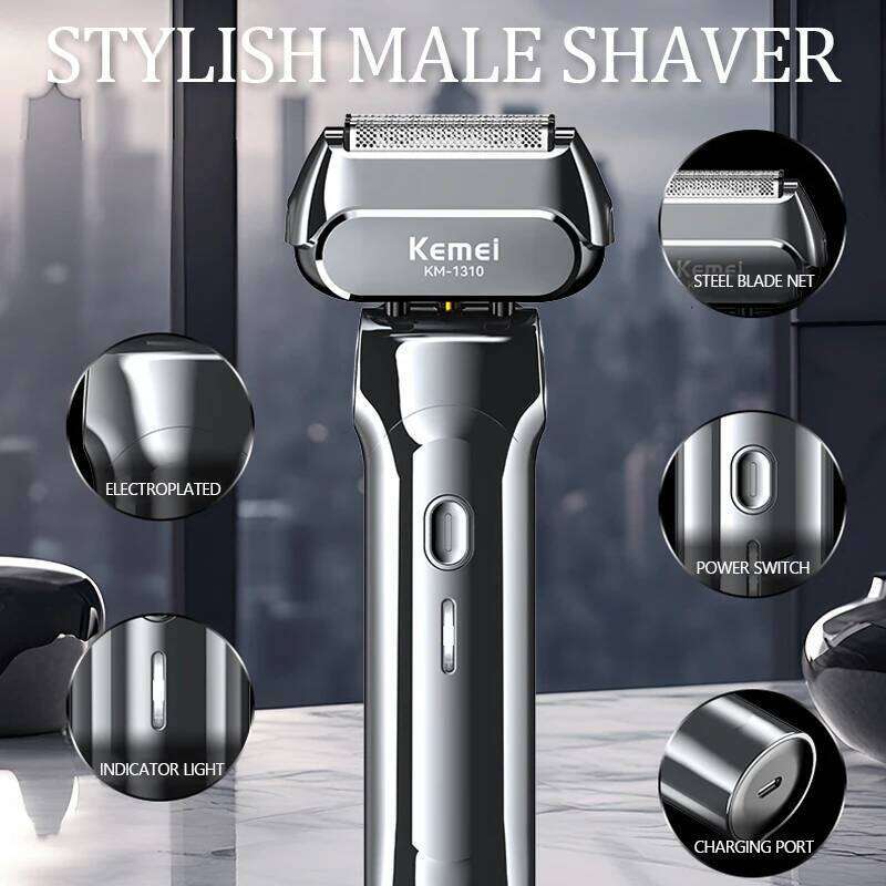 Kemei For Men Foil Shaver Wet And Dry Electric Razor Waterproof Fast Charging Cordless Rechargeable