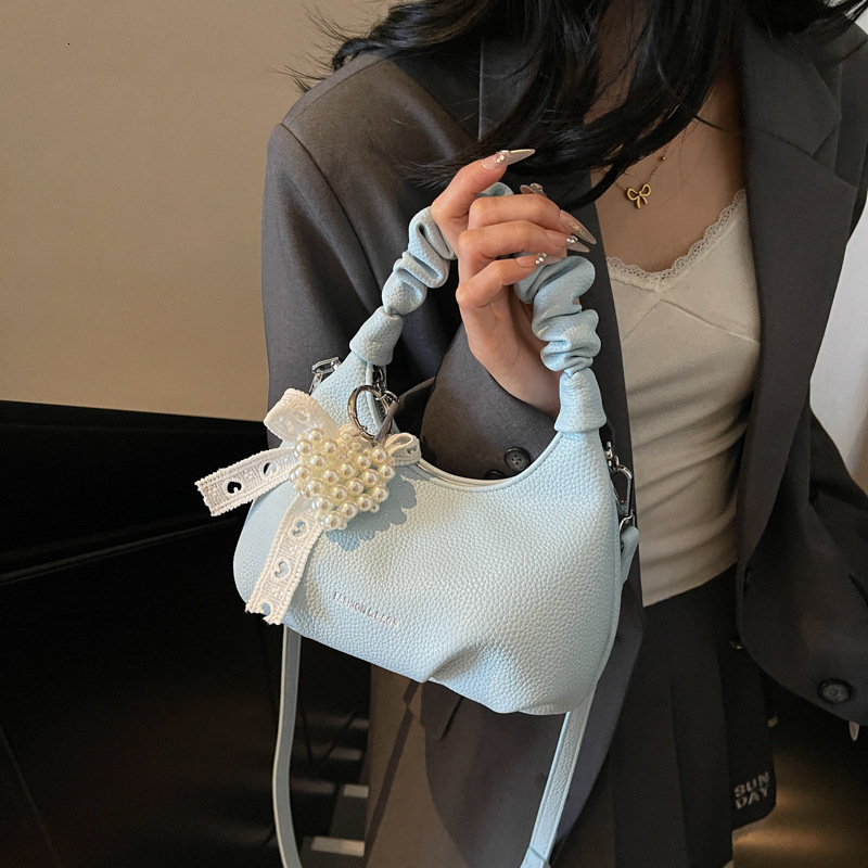 designer Niche Design Pleated Handbag Underarm Women's Bag 2025 Summer New Korean Style Trendy Shoulder Bag High-end Crossbody Bag