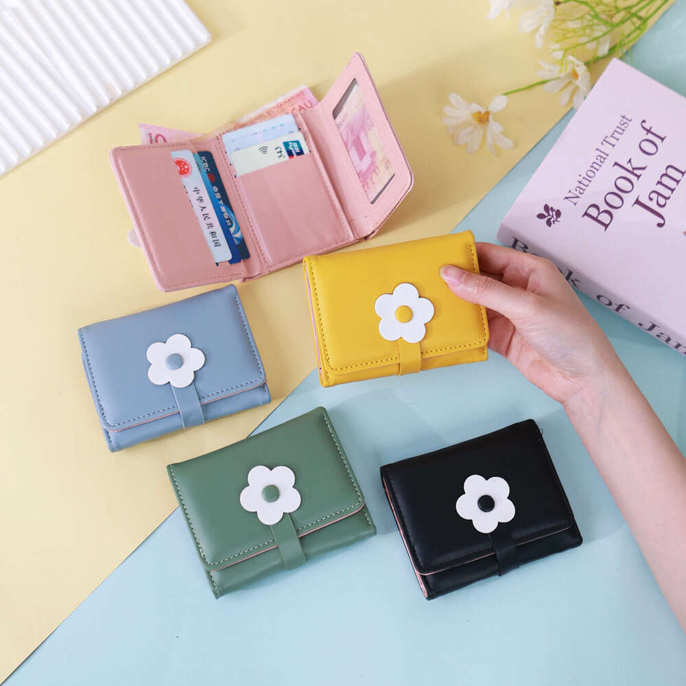 Trendy Coin Purse 2025 Women's Short Cute Small Flower Korean Style Student 70% off Wallet Card Holder