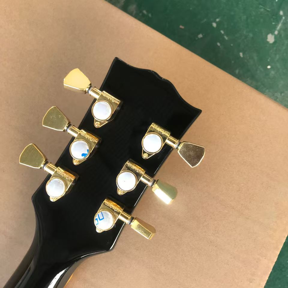 Custom electric guitar 3H pickup Gold hardware Yellow binding rosewood fingerboard mahogany body