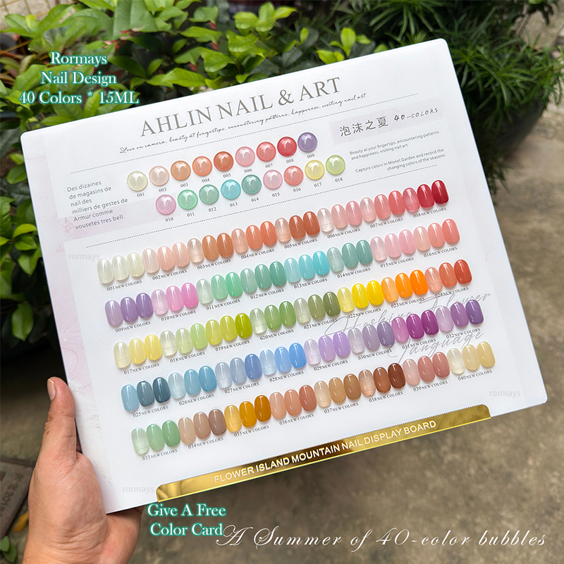 Rormays spring summer transparent gel polishing 40PCS mixed varnish semi permanent macaron jelly color ultraviolet LED ice cream Wholesale factory