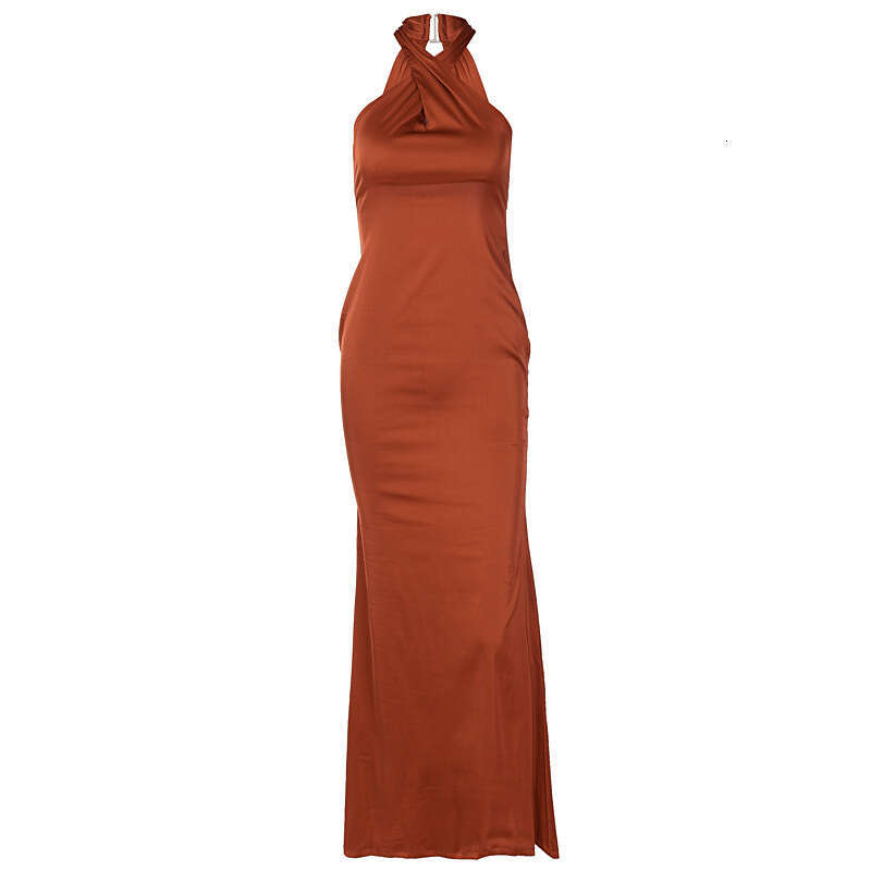 European and American style summer sexy solid color slim fit sleeveless backless dress for women wholesale 2025 new casual fashion trend clothing