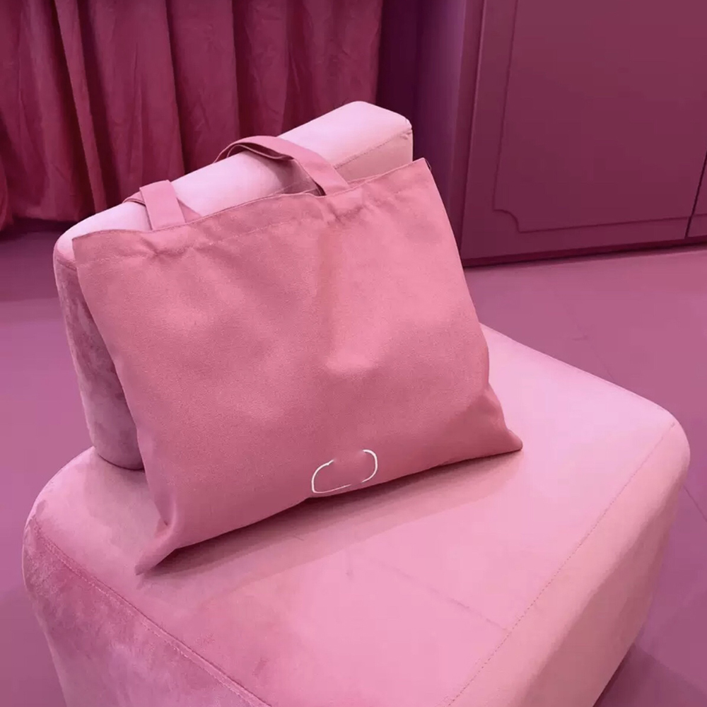 Designer Pink Canvas storage bags tote Shopping printed Letters Beach Bag Casual Handbag for Travelling Shopping Gym Eco-friendly Bag
