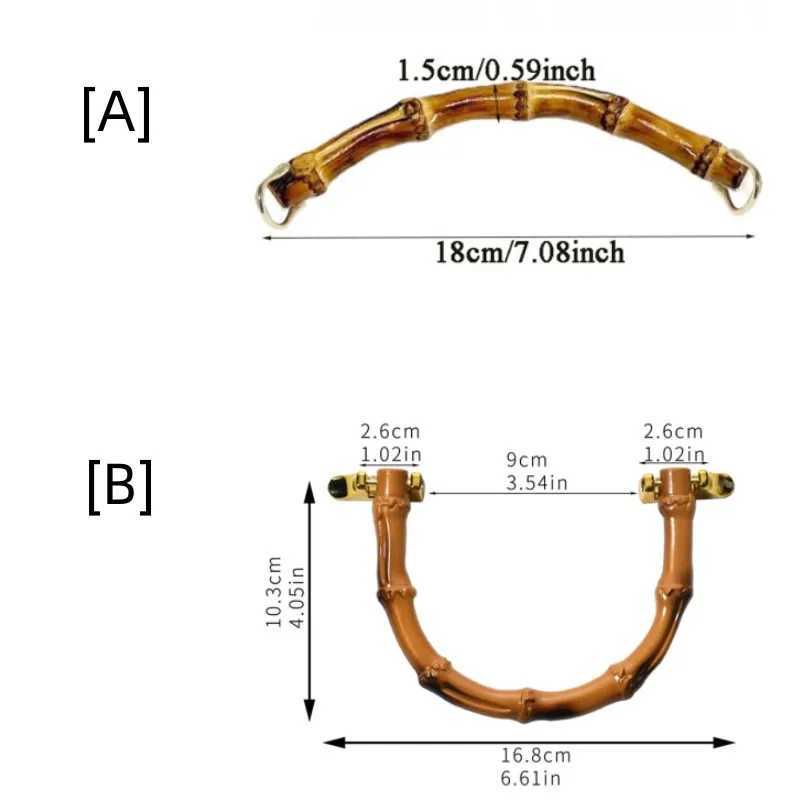 Bamboo Bag Handles For Women Purse Handbags Tote Handle With LinkWoven Bag Handle For DIY Bag Making Accessories W250604