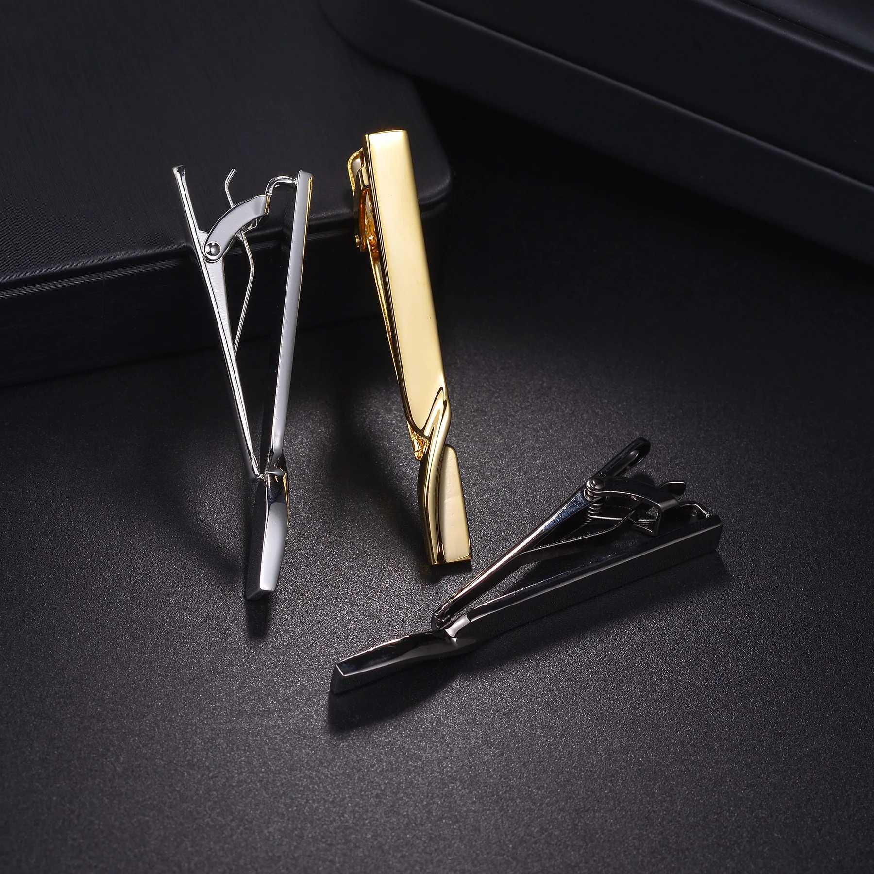 Brand New Metal Tie Clip For Men Wedding Necktie Tie Clasp Clip Gentleman Ties Bar Copper Tie Pin For Mens Accessories Jewelry W250604
