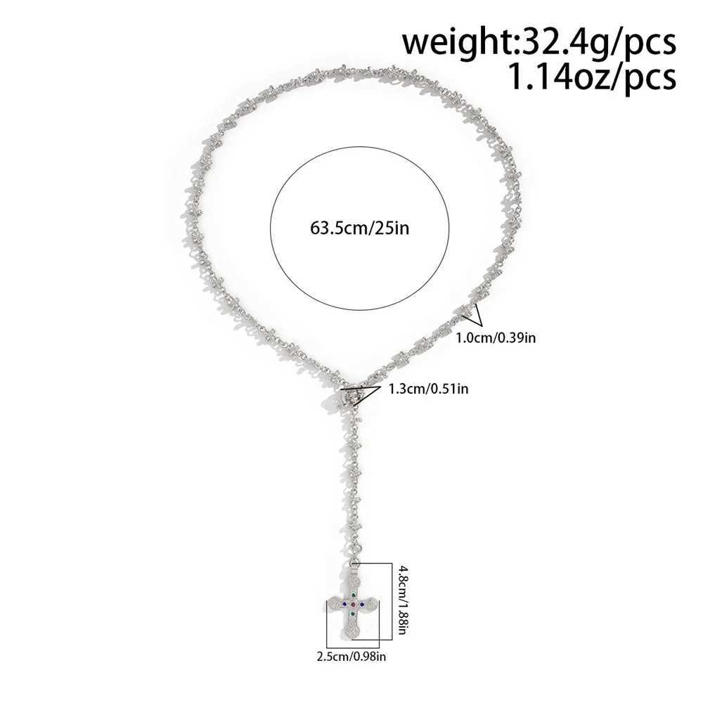Shiny Cross Pendant Necklace for Women Fashion Daisy Molecule Chain Necklace Bracelet Statement Y2K Ins Party Jewelry Gifts 2024 XJ250604