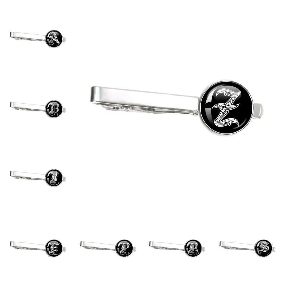 Retro Gothic Letters Tie Clips Personality Letters Jewelry Men Necktie Clip Pin Suit Accessories Gift W250604