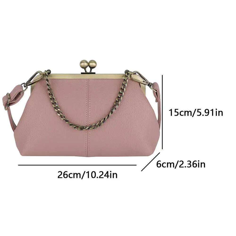 Women's Bags Designer Vintage Kiss Lock Bag PU Leather Handbag With Adjustable Strap Crossbody Purse For Women Work Shopping Travel