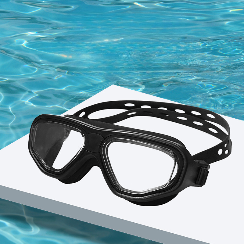 for Children and Adults, Unisex Diving Goggles Set, Waterproof, Anti-Fog, Transparent Swimming Glasses