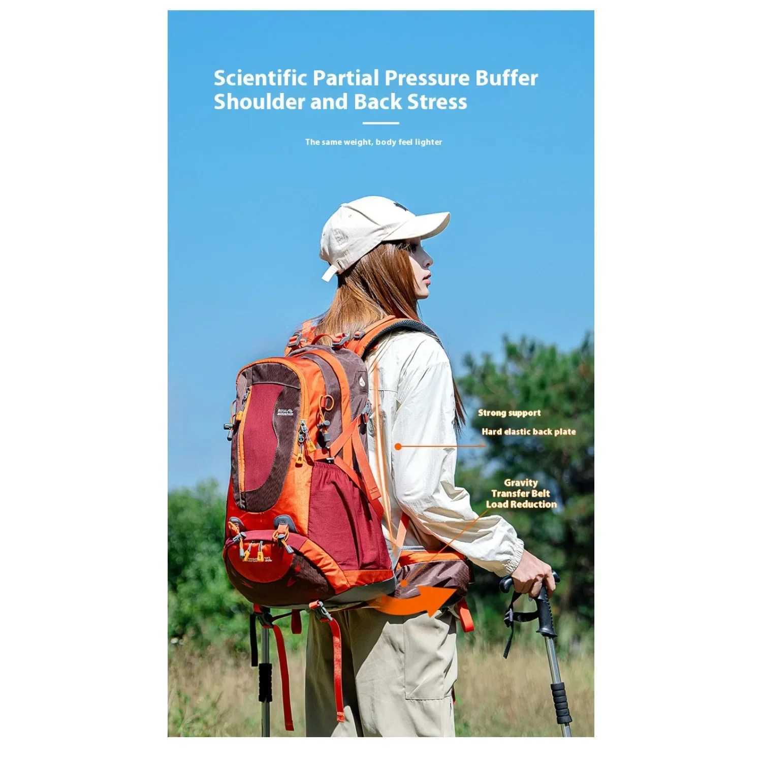 Outdoor Sports Bag Nylon Waterproof Large Capacity Travel Cycling Backpack Fashion Hiking Bag W250603