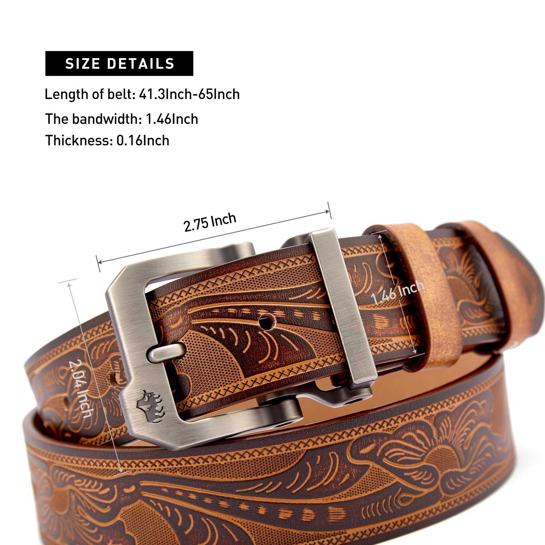 BISON DENIM Vintage Genuine Leather Men Belt High Quality Waist Strap Luxury Pin Buckle Male Best Gift Casual Belts for Jeans W250604