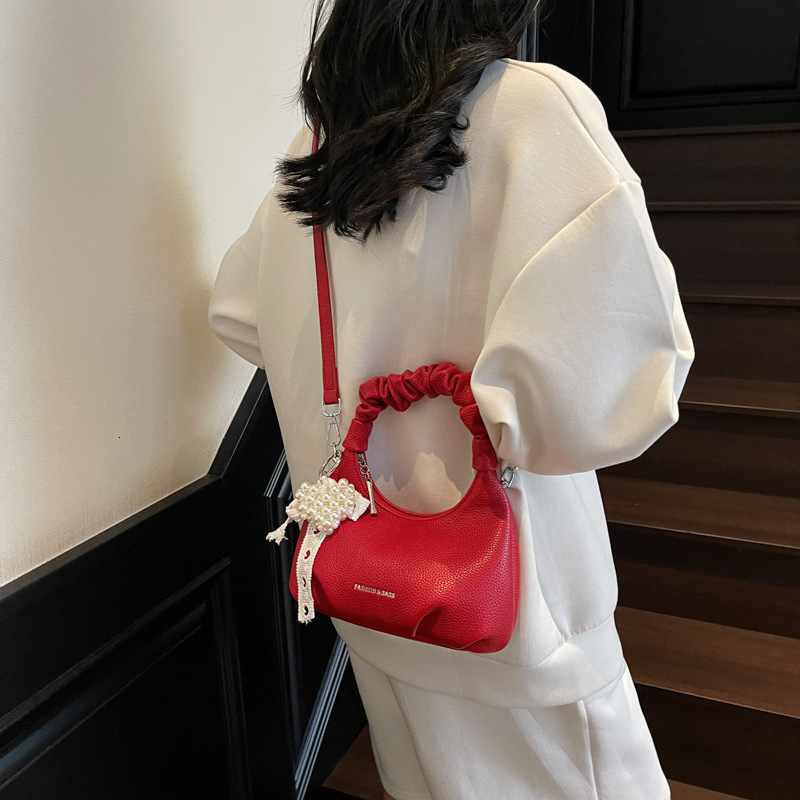 designer Niche Design Pleated Handbag Underarm Women's Bag 2025 Summer New Korean Style Trendy Shoulder Bag High-end Crossbody Bag