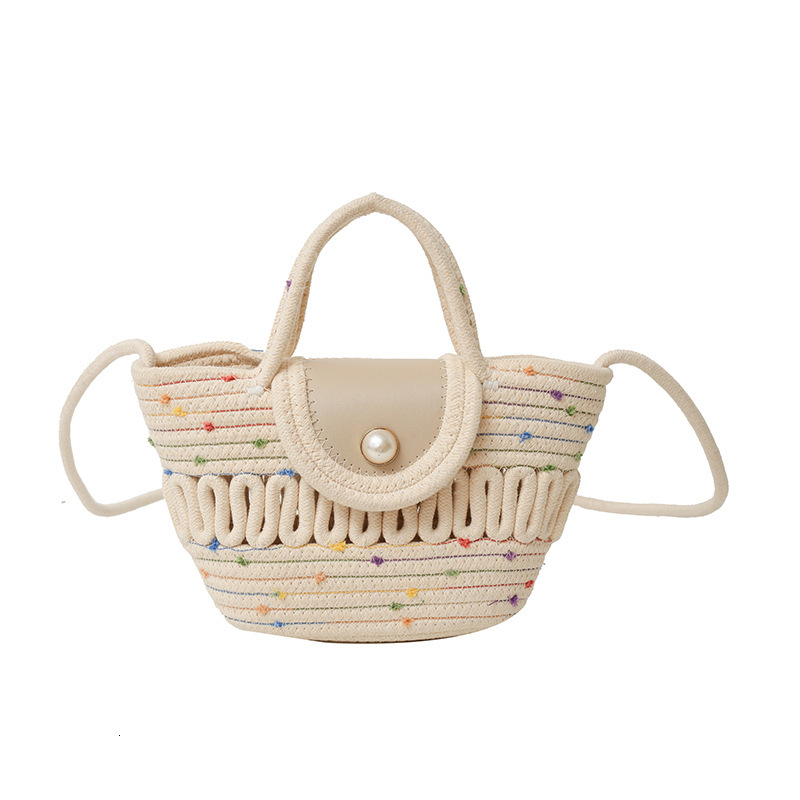 New Style Straw Woven Bag fashion Handmade Beach fashion Woven Bag Handheld Basket Beach Bag Designer Women s Shoulder Bag Handbag