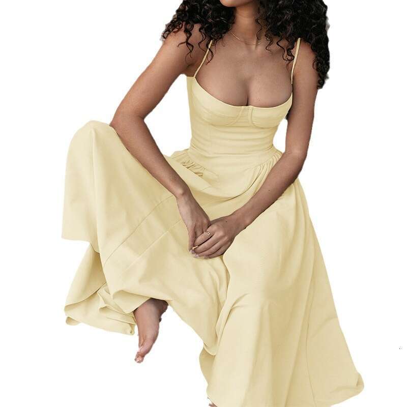 Women's French Elegant Dopamine Style Strap Dress B5