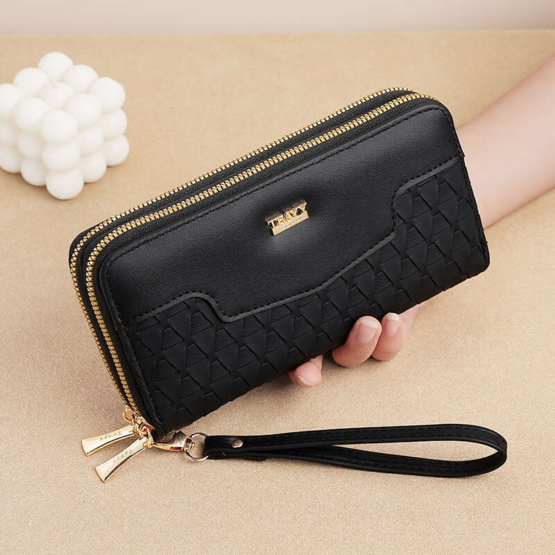 Women's Wallet Long Double Zipper Clutch Multi-Function Phone Coin Purse Card Holder High-End Feel