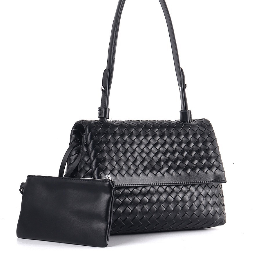 Real leather women's new woven rectangular bag with retro texture under the armpit shoulder crossbody bag designer shoulder bag