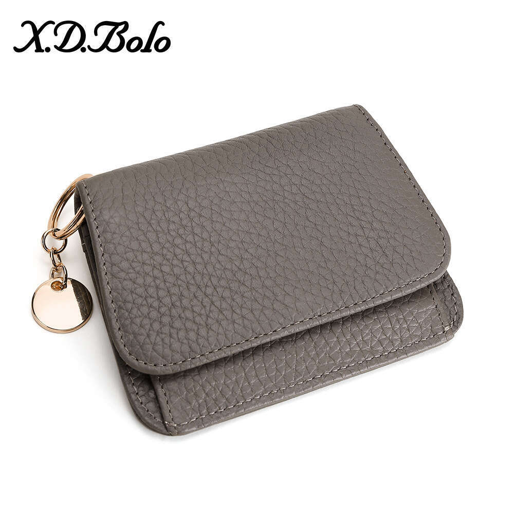 Korean Style Women's Wallet Genuine Leather Short INS Cowhide RFID High-end Card Holder Zipper Coin Purse