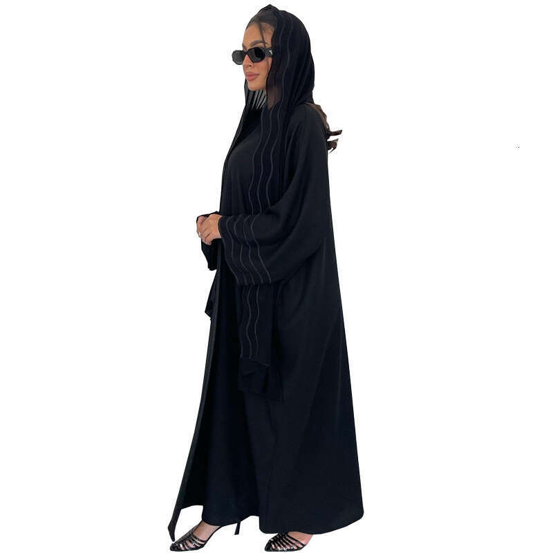 Mq084 Autumn Arab Dubai Turkey Abaya Exquisite Embroidery Jacket With Headscarf Two Pieces B5