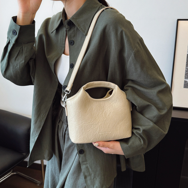 designer Korean Style Trendy Handheld Bucket Bag for Women 2025 Spring Summer New Casual Versatile Stylish High-end Single Shoulder Crossbody Bag