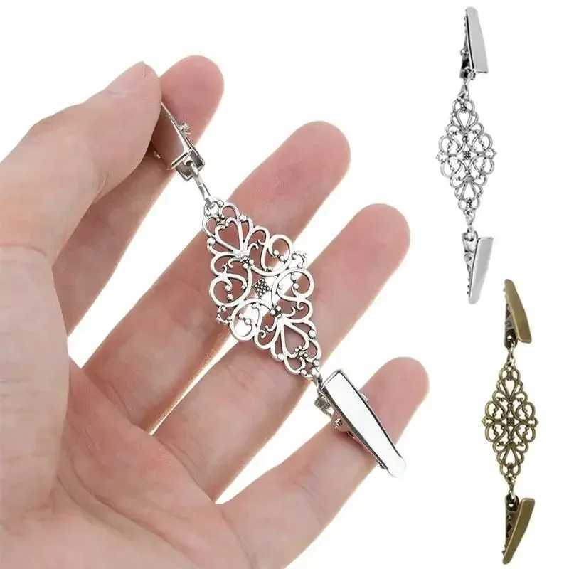 Women Dress Jewelry Cardigan Clip Brooch Fasteners for Clothes Clothespins Scarf Clip Brooch Sliver Pin Buckle Clip Holder W250604
