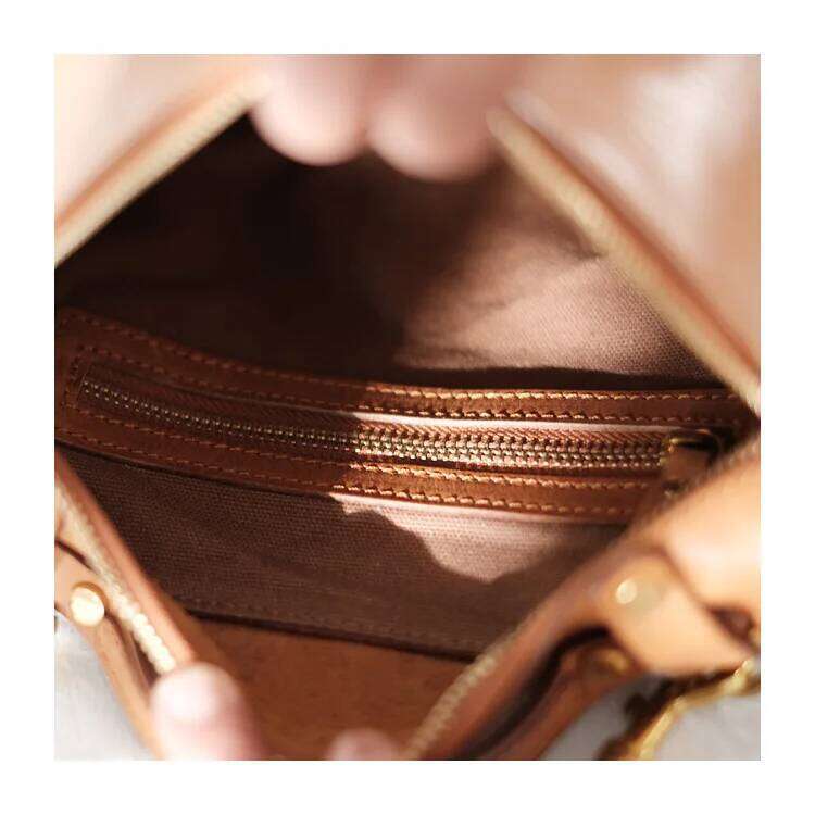 Messenger Women Handbag Soft Shoulder New Art Japanese Vintage Leather Yellow Brown Retro,Shoulder Bag