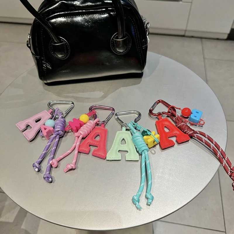 New heart-shaped Pin Pendant Bag Decoration A Letter Car Keychain Bag Charms Souvenir Gift Handmade DIY Hanging Rope Ornament W250604