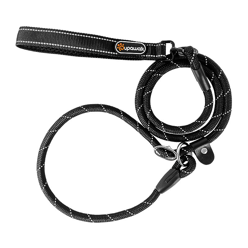 Reflective Anti-Strangulation Slip Leash for Dogs, 1.5m/2m P-Rope Dog Training Lead with Adjustable Collar