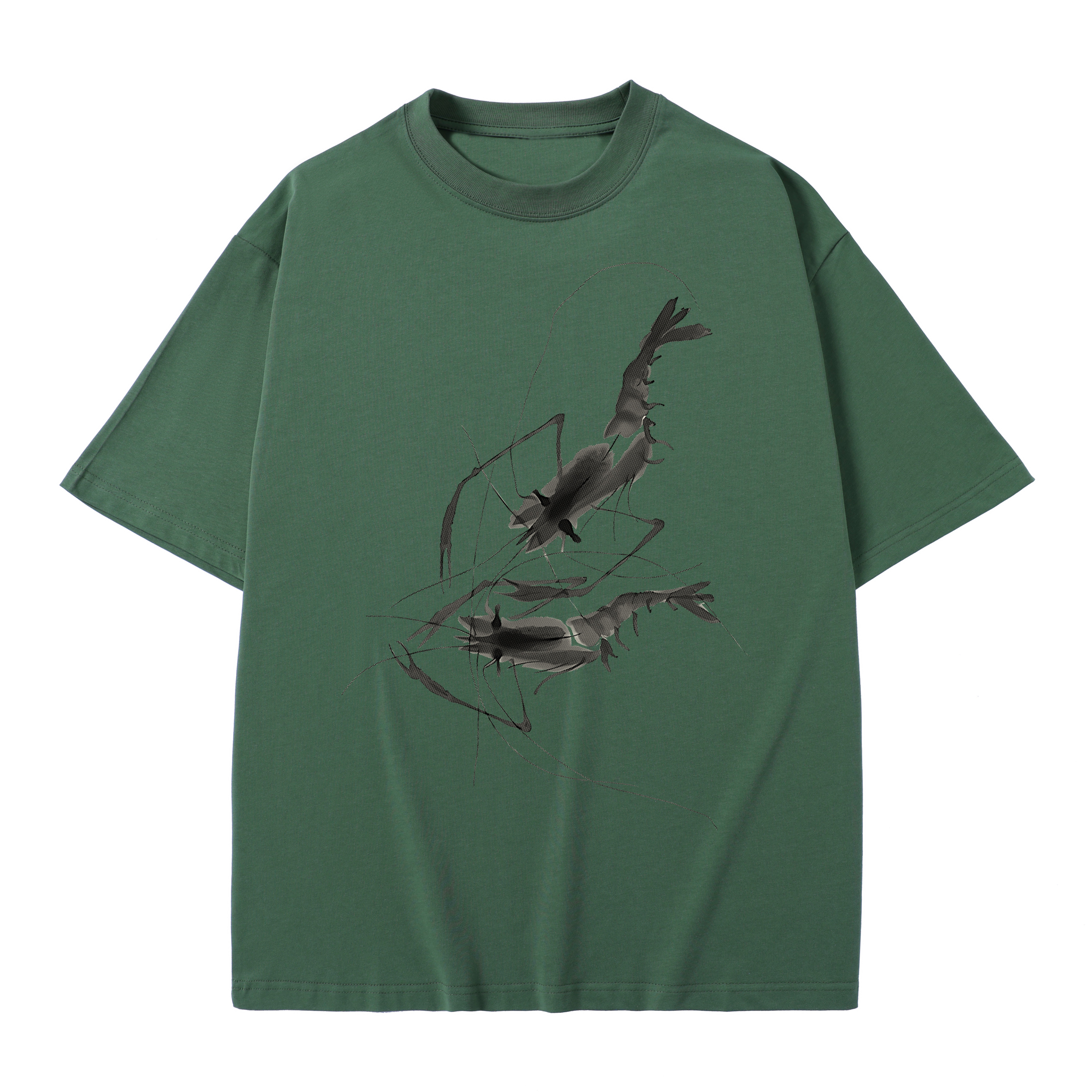 T-shirt men's top designer cotton T-shirt the Silvery crayfish short sleeved clothing high-quality fashionable T-shirt BROADTRUE