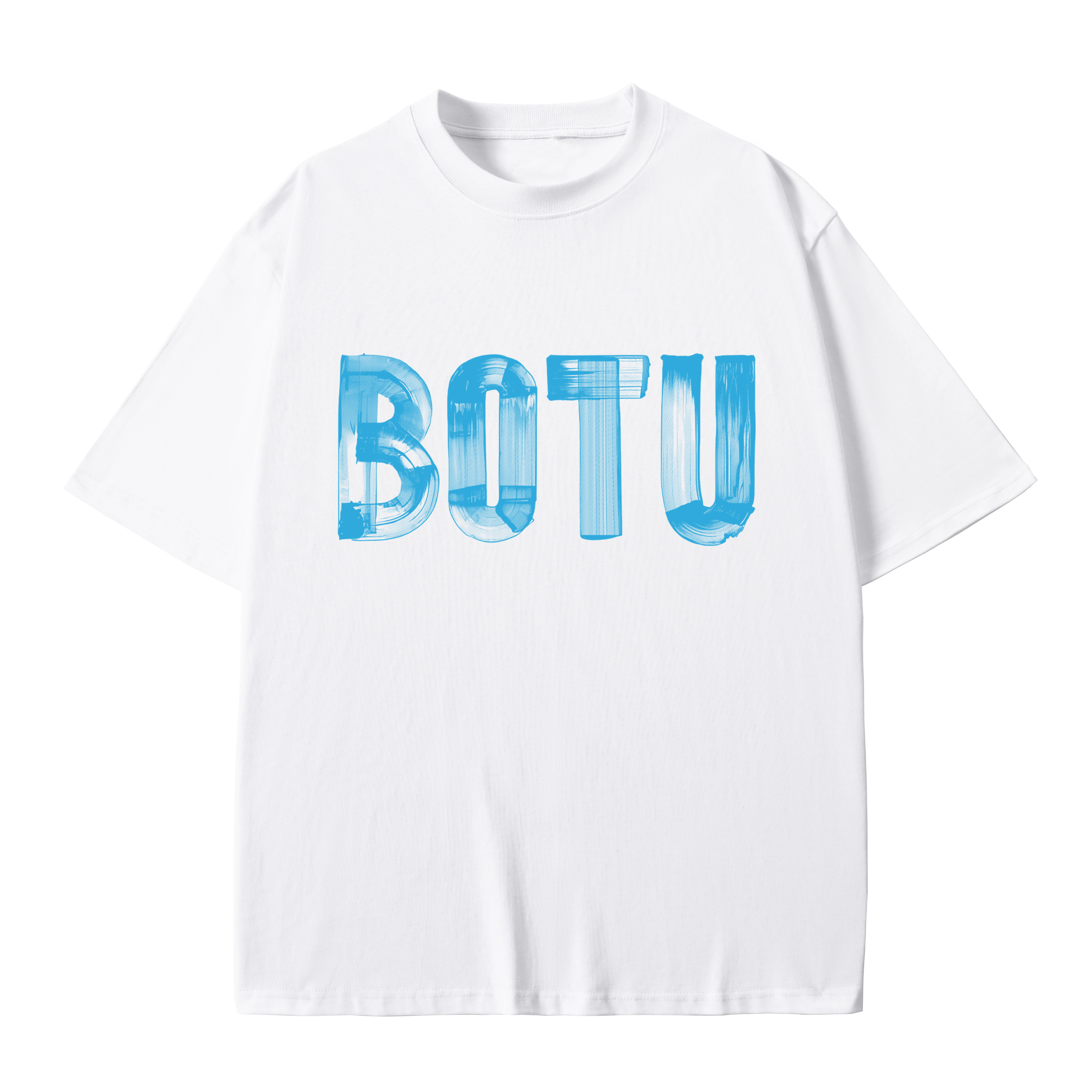 T-shirt men's top designer cotton T-shirt blue logo Painting short sleeved clothing high-quality fashionable T-shirt BROADTRUE