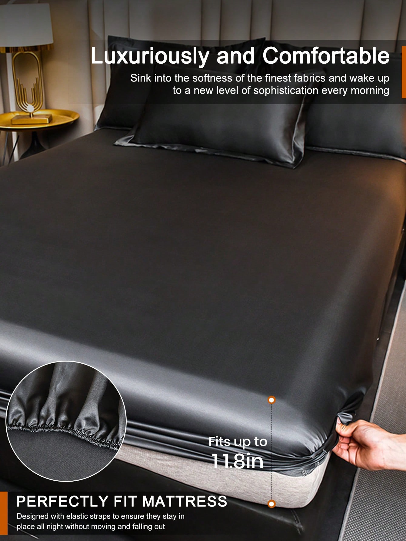 Black single-layer color Ding bed sheet+pillowcase one pair three piece set