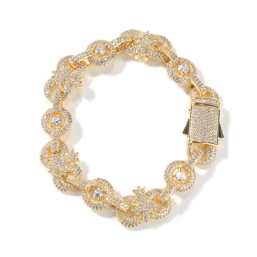 High Quality 12mm Charm Cross Infinite Chain Necklace Bracelet 5A Zircon Spring Clasp Jewelry