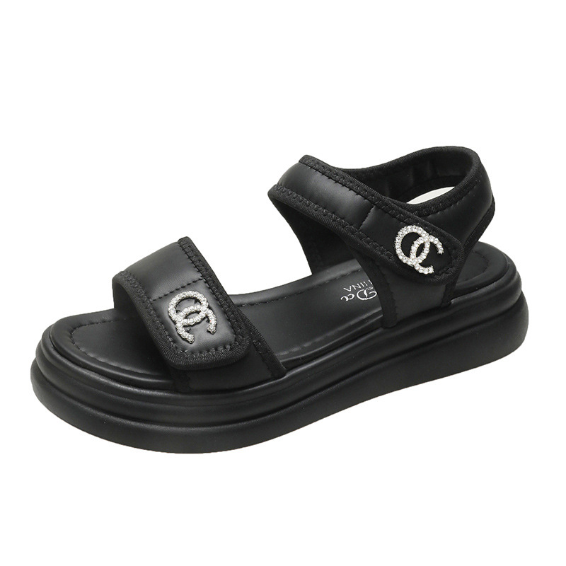 designer Sandals for Women 2025 Summer New water diamond outerwear flat casual Beach vacation sports beach shoes Free shipping