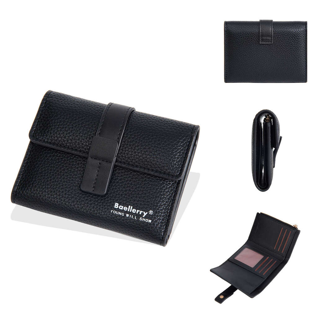 New Women's Short Baellerry Korean Fashion 70% off Multi-Card Slot Coin Purse Color-Block Wallet for Women