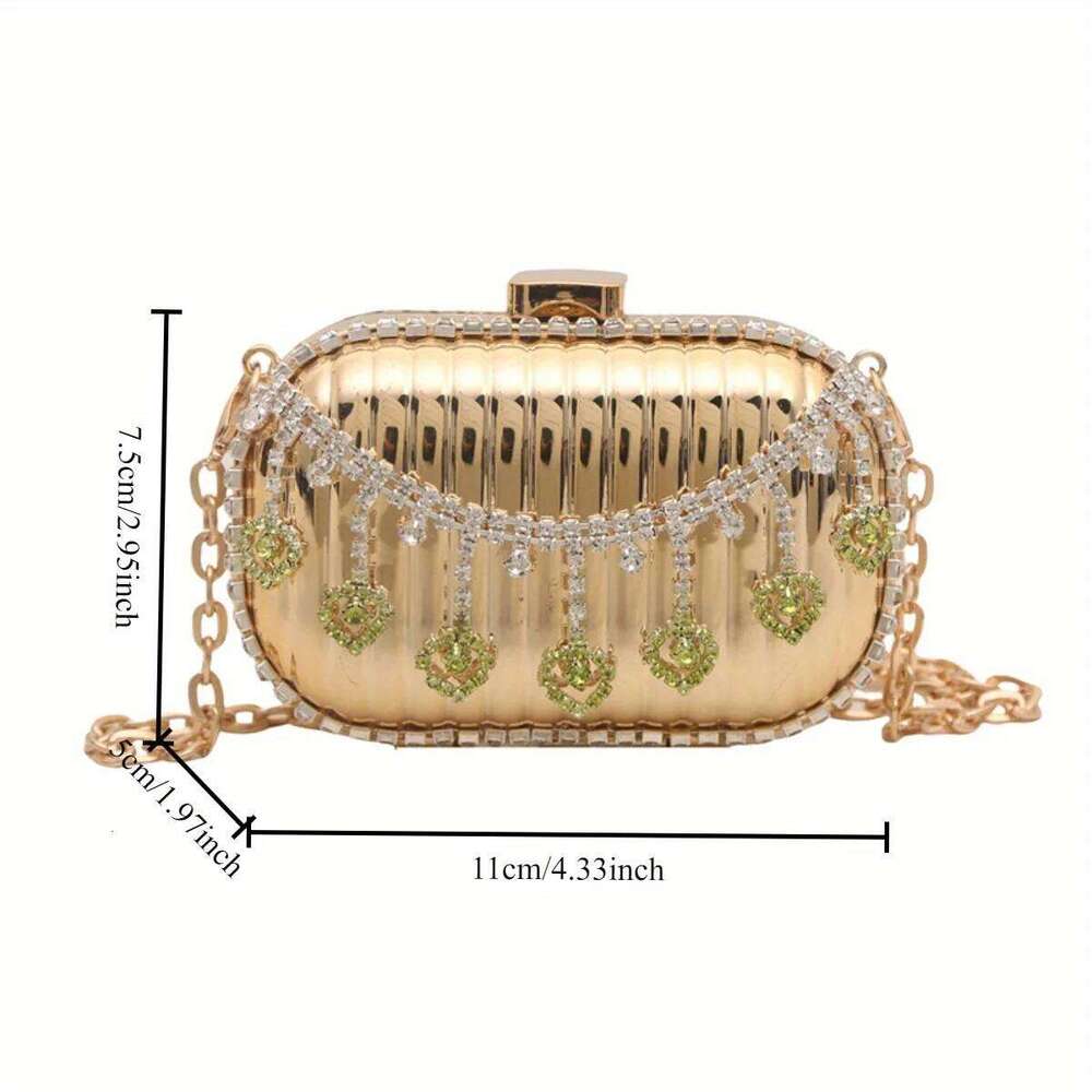 2025 Acrylic Women's Mini Purse, Rhinestone Beaded Crossbody Bag With Coin Pocket & Lipstick Organizer, Sparkling Evening Clutch